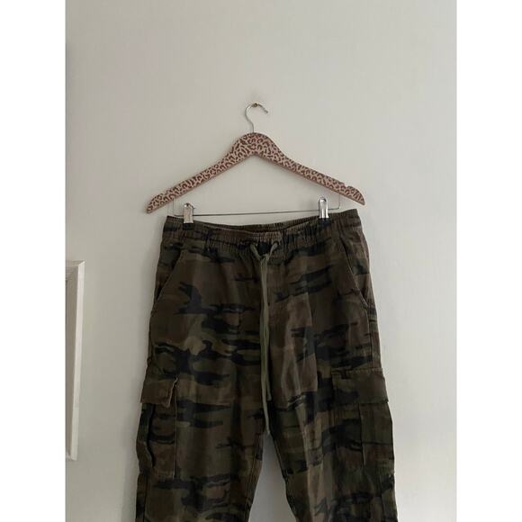 SANCTUARY X Anthropologie Discoverer Linen Camo Cargo Pants Size Medium - Picture 8 of 11